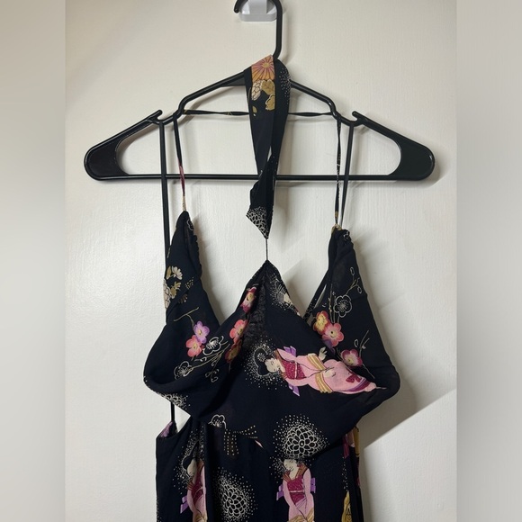 RARE Reformation Sutherland Kyoto Geisha Black Floral Tie Back Dress Size 6 - Picture 6 of 16